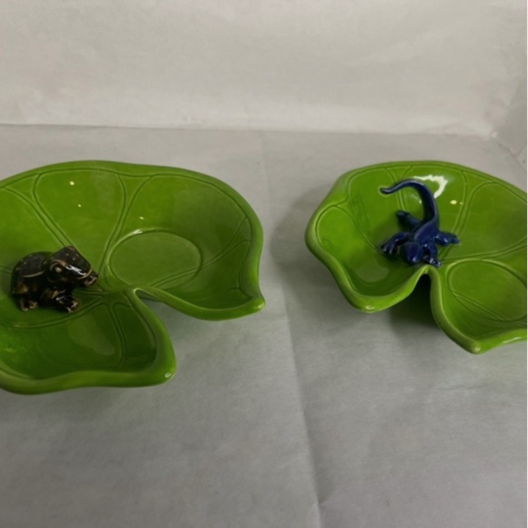 Partylite Floating Tealight Holders Set a Frog And Gecko Lizard Retired Vintage - Picture 1 of 5
